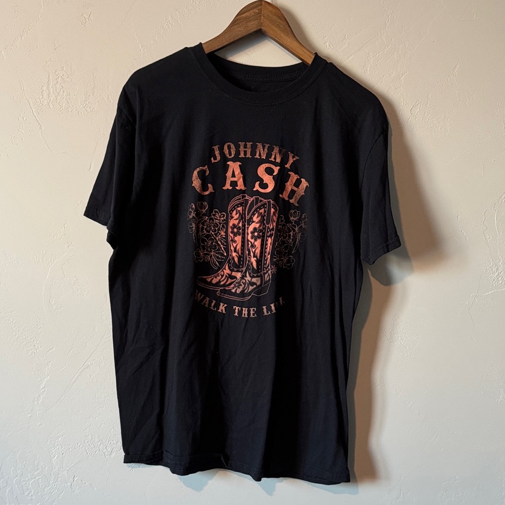 Johnny Cash Black Graphic T-Shirt